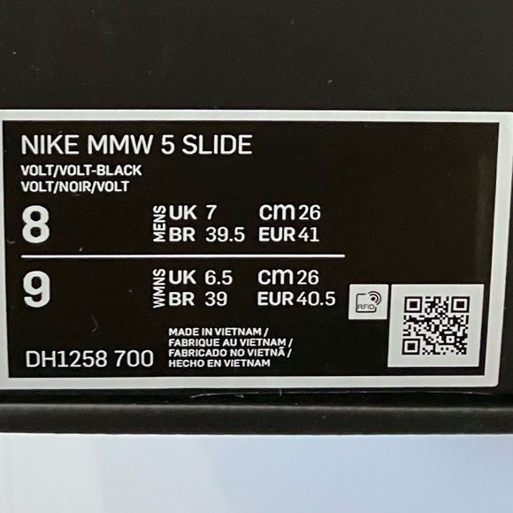 Nike MMW 005 Slide Volt Size 8 - Picture 8 of 8
